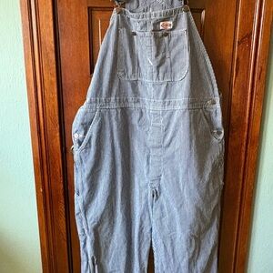 Dickies Blue and White Striped Overalls
